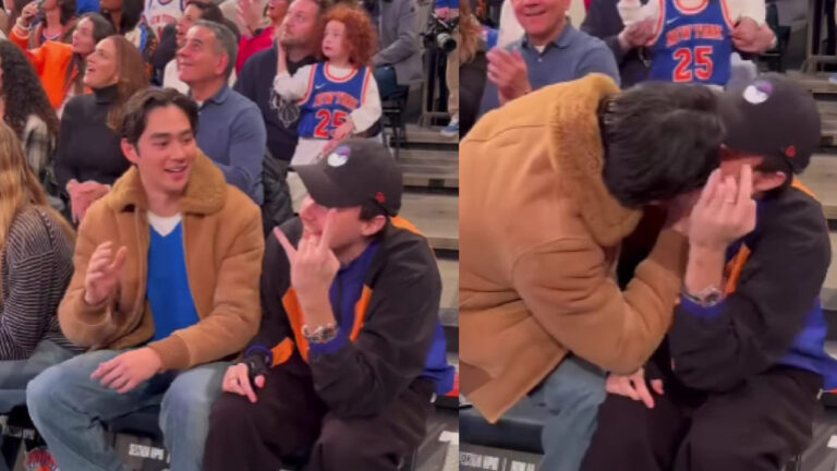 Sean Kaufman and Christopher Briney’s Courtside Kiss Sparks Chemistry Frenzy