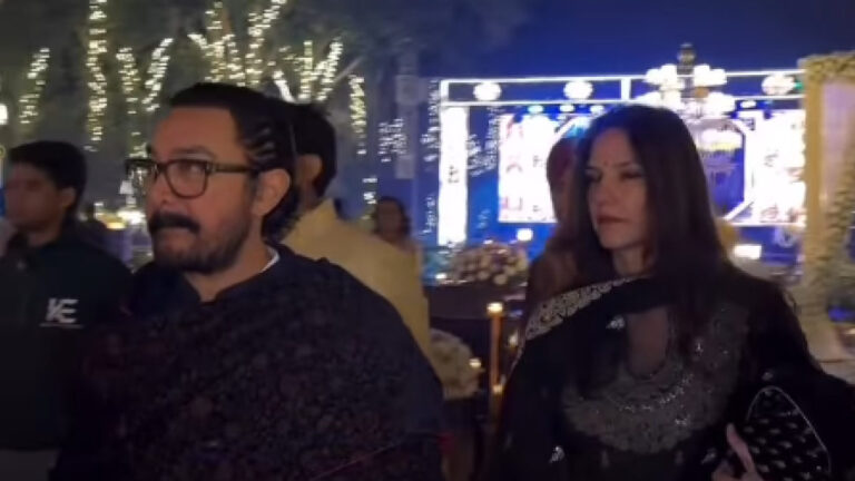 Aamir Khan and Gauri Spratt Steal the Show in Coordinated Black Attire