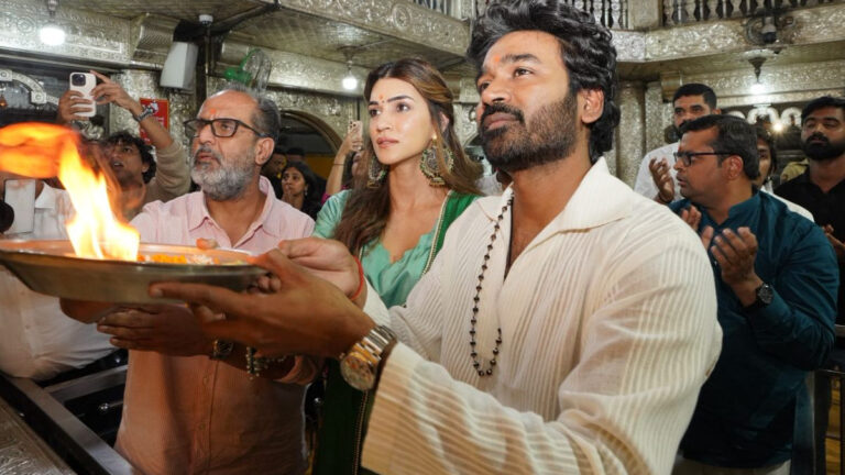 Kriti Sanon and Dhanush’s Divine Duo: Tere Ishk Mein Team Seeks Blessings in Pune!