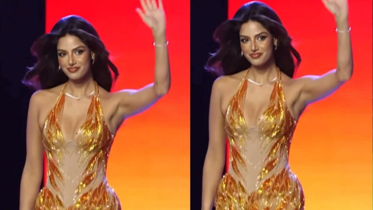 Harnaaz Sandhu’s See-Through Golden Gown Sparks Debate At Miss Cosmo International 2025