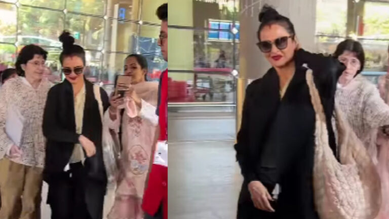 Rekha’s Airport Attitude Sparks Controversy: Fans Call Her ‘Difficult