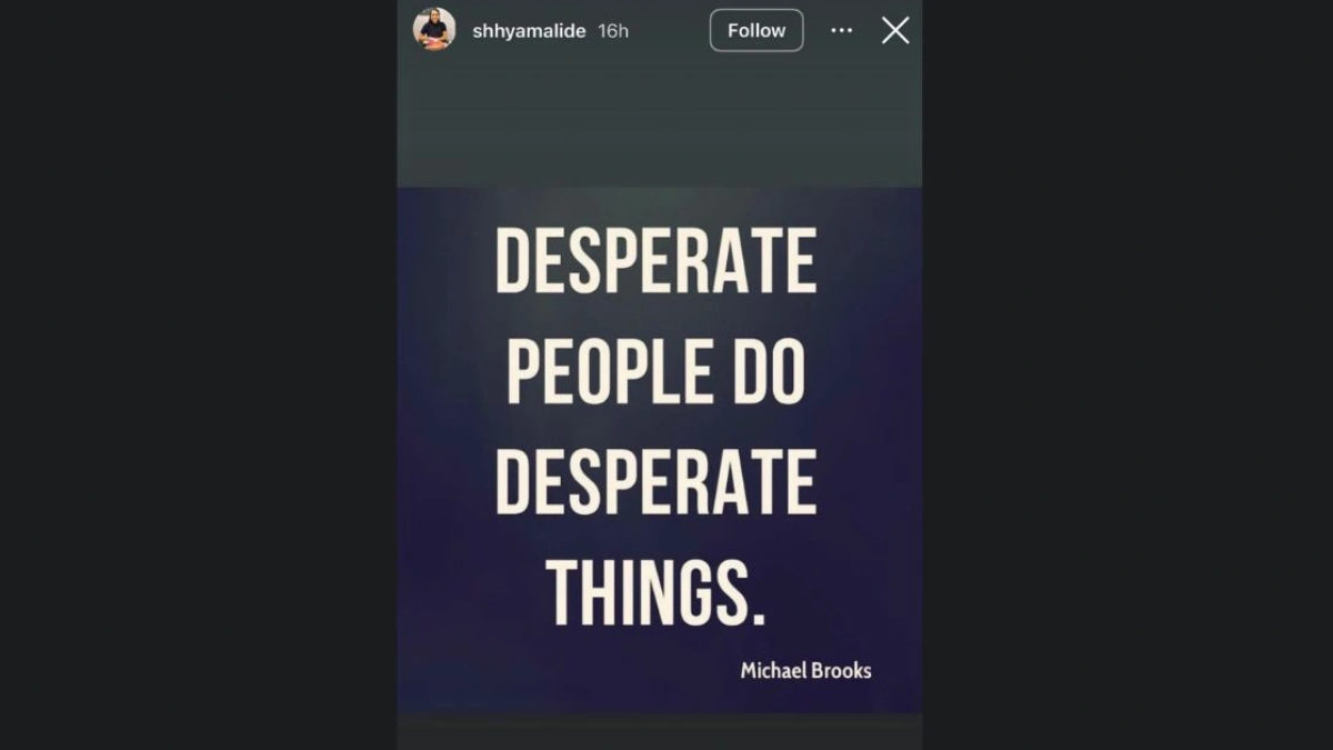 Shhyamali De'S Savage Post: &Quot;Desperate People&Quot; Amid Raj Nidimoru'S Wedding With Samantha Ruth Prabhu! 1 shhyamali de instagram story