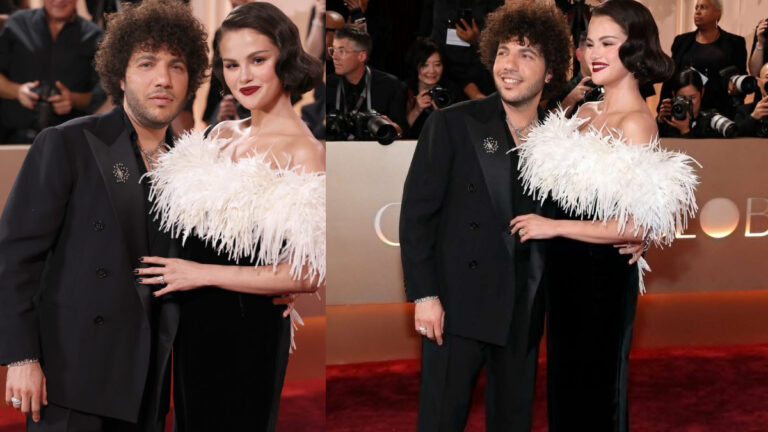 Selena Gomez Makes Stunning Golden Globes Appearance with Benny Blanco in Black Outfits