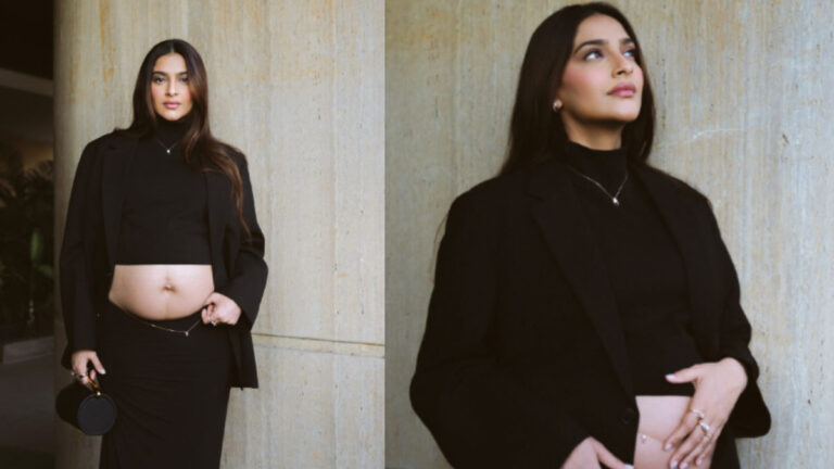 Sonam Kapoor Redefines Pregnancy Fashion Stuns In Black Outfit