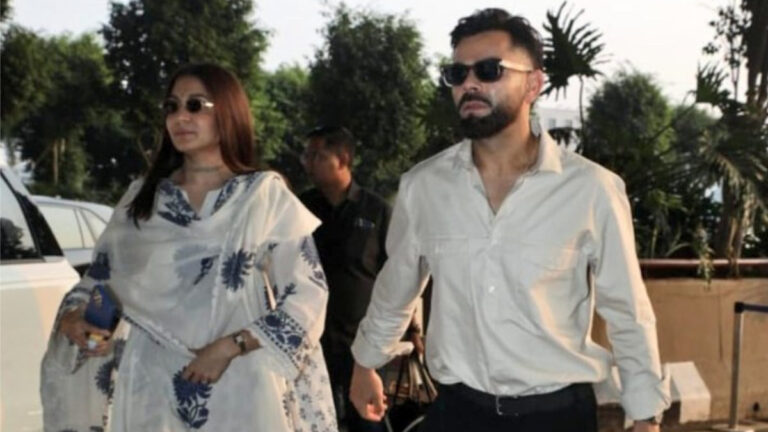 Anushka Sharma and Virat Kohli Keep it Classy in White at Mumbai Airport