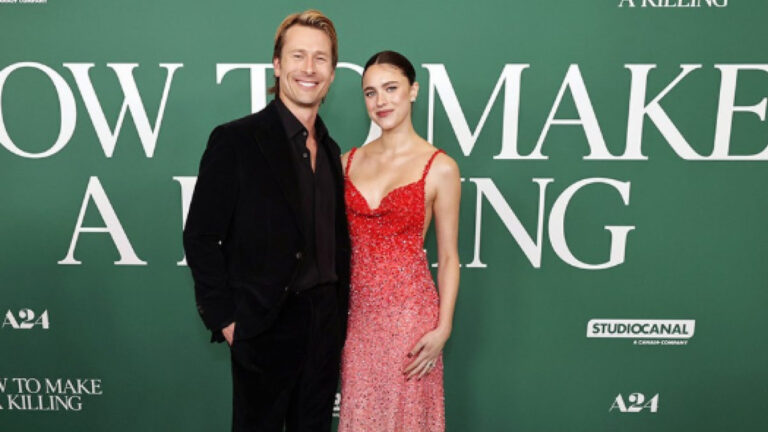 Glen Powell and Margaret Qualley Attend Los Angeles Screening of How to Make a Killing 