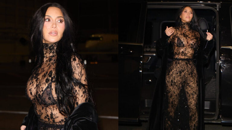 Kim Kardashian’s Sheer Lace Look in Paris with Lewis Hamilton is Pure Glamour Goals!