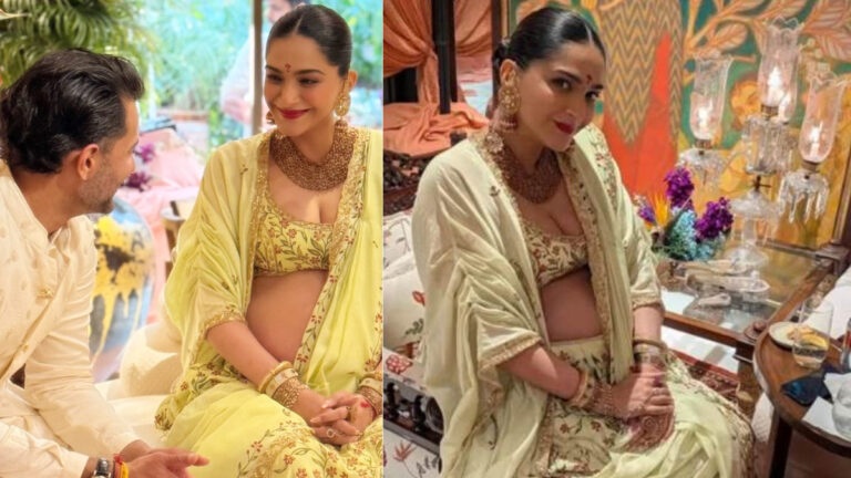Sonam Kapoor’s Baby Shower Pics Reveal Her Stunning Baby Bump and Radiant Pregnancy Glow!