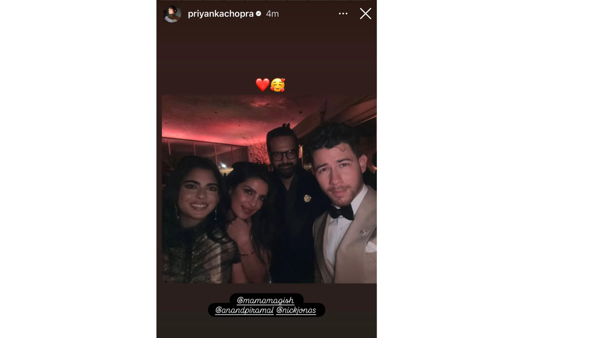 priyanka chopra stuns with isha ambani and anand piramal as nick jonas snaps selfie at oscars after