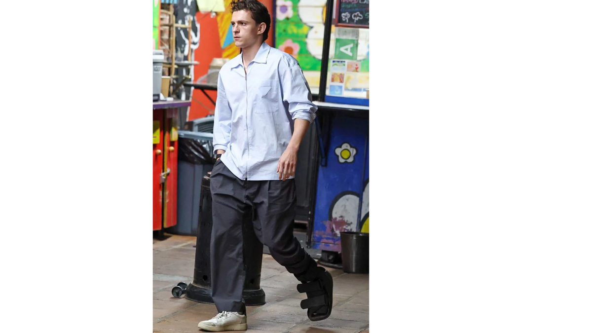 tom hollands injured foot