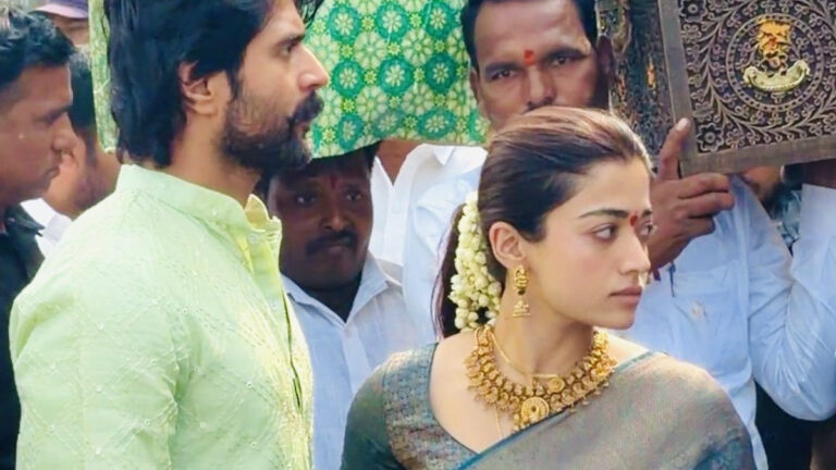 Rashmika Mandanna and Vijay Deverakonda Receive Grand Welcome in Thummanpet