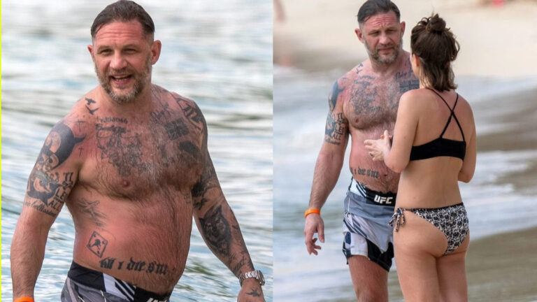 Tom Hardy’s Shirtless Vacation Beach Photos Go Viral