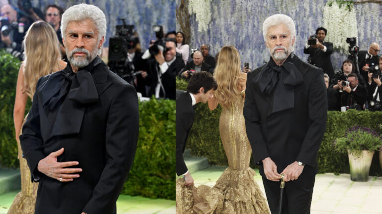 Bad Bunny Wows In White Hair And Oversized Bow Tie Ensemble At Met Gala 2026
