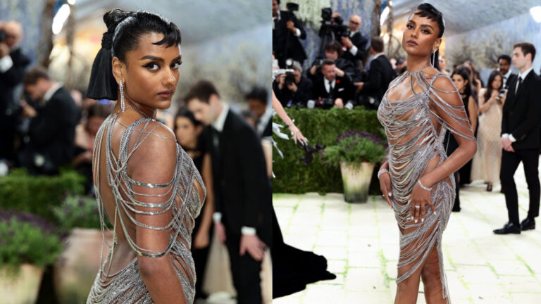 Simone Ashley Shines In Silver Chain Dress At Met Gala 2026