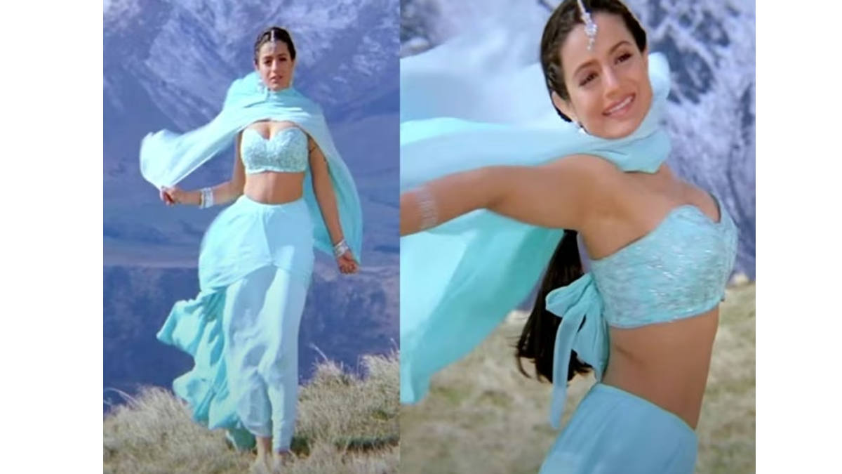 ameeshas all blue look from this song is a readymade bridesmaid look
