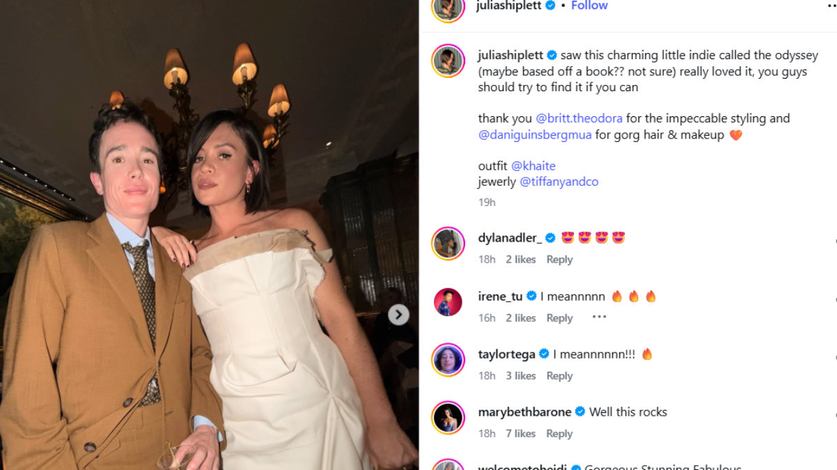 Elliot Page Brings Girlfriend Julia Shiplett To The Odyssey Premiere 1 elliot page and his girlfriend julia shiplett_pic courtesy instagram