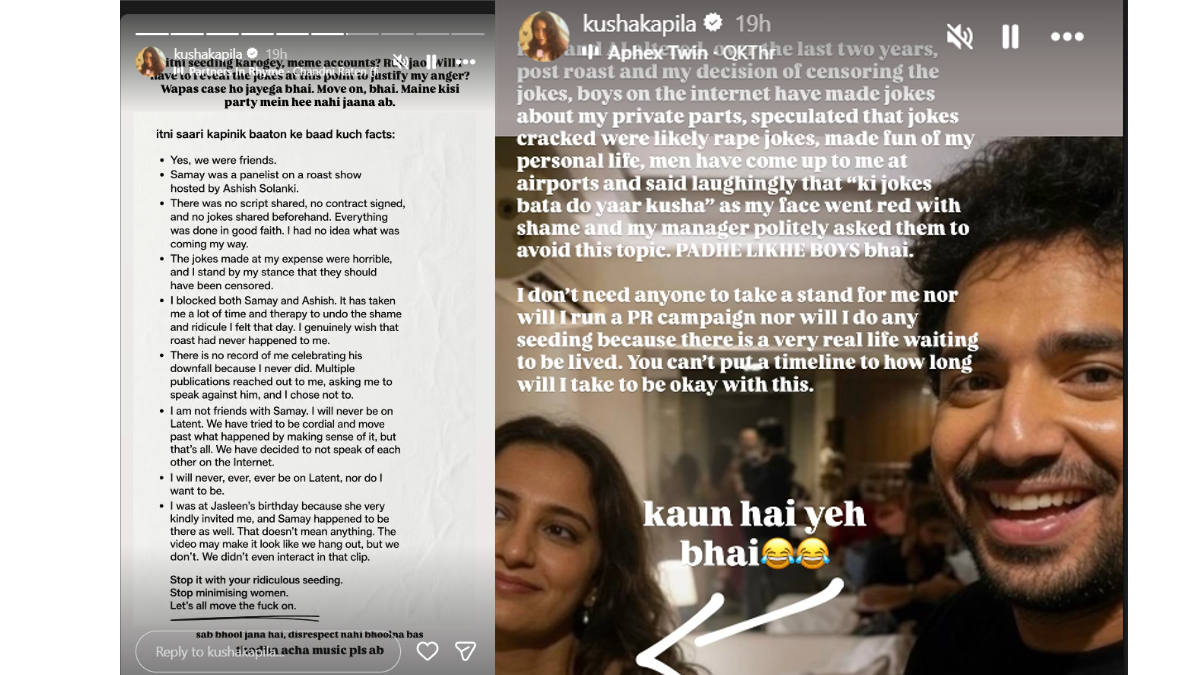 Kusha Kapila Clears The Air On Samay Raina And Reveals Why She Walked Away 1 kusha kapila says she needed therapy after roast as she slams fresh rumours