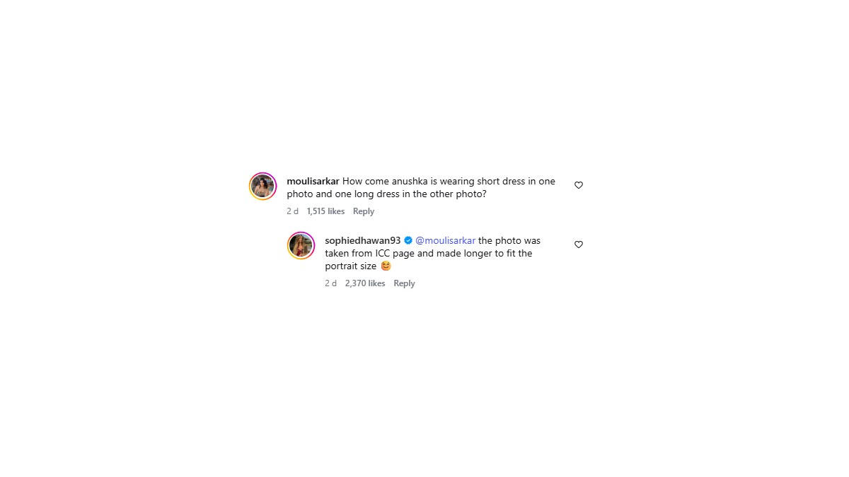 The Secret Behind Anushka Sharma'S Viral Lord'S Dress Sophie Dhawan Spills All 1 sophie dhawans post