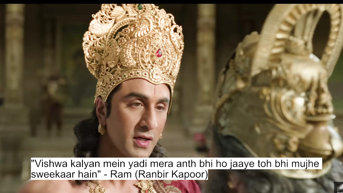 "vishwa kalyan mein yadi mera anth bhi ho jaaye toh bhi mujhe sweekaar hain" - ram (ranbir kapoor)